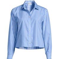 Lands' End Women's Petite Boxy Cropped Non-Iron Shirt in Blue | Size: 8