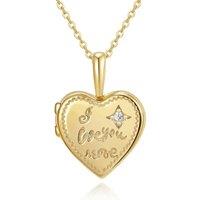 Harfi Women's I Love You More Heart Charm Gold Plated Locket Necklace | Size: 18 inches