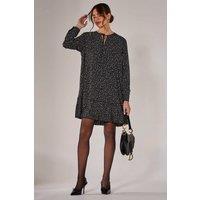 Jolie Moi Women's Long Sleeve Shirt Dress in Black | Size: 10