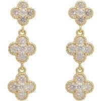 Latelita Women's Mini Triple Clover Drop Earrings Gold in White