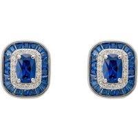 Latelita Women's Great Gatsby Stud Earrings Sapphire Silver in Blue