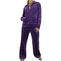 Paulo Due Women's Luxury Velour 2 Piece Tracksuit in Purple | Size: 18-20