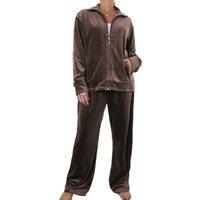 Paulo Due Women's Luxury Velour 2 Piece Tracksuit in Chocolate | Size: 22-24