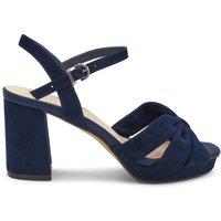 Paradox London Women's Wide Fit 'Nerita' Platform Heeled Sandals in Navy | Size: 5E