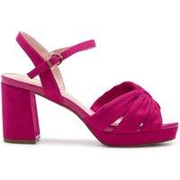 Paradox London Women's Wide Fit 'Nerita' Platform Heeled Sandals in Fuchsia | Size: 7E