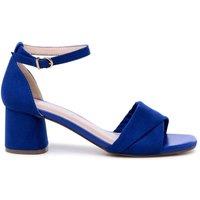 Paradox London Women's Maxine' Block Heel Ankle Strap Sandals in Royal | Size: 6