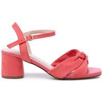Paradox London Women's 'Nalani' Wide Fit Block Heel Sandal in Coral | Size: 5E