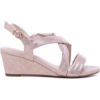 Paradox London Women's Janis' Wide Fit Wedge Sandals in Pale Pink | Size: 9E