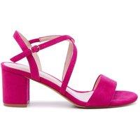 Paradox London Women's Honeysilk' Wide Fit Block Heel Sandals in Fuchsia | Size: 4E