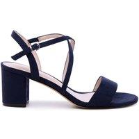 Paradox London Women's Honeysilk' Wide Fit Block Heel Sandals in Navy | Size: 5E