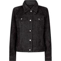 TruClothing Women's Suede Vintage Jeans Jacket Leather Biker in Black | Size: Small