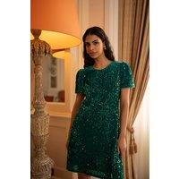 Yumi Women's Green Sequin Tunic | Size: 14