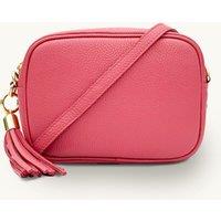 Apatchy London Women's The Tassel Leather Crossbody Bag in Raspberry