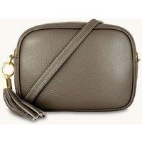 Apatchy London Women's The Tassel Leather Crossbody Bag in Taupe