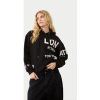 LONDON ATTITUDE Women's Relaxed Fit Printed Hoodie Black | Size: XS