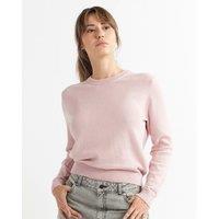 Alse Studio Women's Premium Quality 100% Cotton Crew Neck Long Sleeve Jumper in Rose | Size: Large