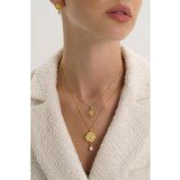 Elk & Bloom Women's Dainty 14K Gold Star Sun Necklace