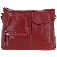 Ashwood Leather Women's Exquisite Real Leather Cross Body Bag in Red