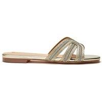 Moda In Pelle Women's 'Nymph' Textile Sandals in Gold | Size: 3