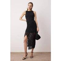 WOVCOR Women's Embellished Tulle Maxi Dress with Lined Finish in Black | Size: 10