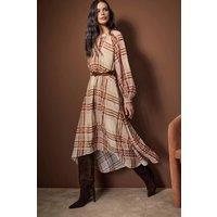 WOVCOR Women's Argyle Pattern Belted Midi Lined Woven Dress | Size: 10