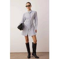 WOVCOR Women's Tie Detail Mini Woven Shirt Dress | Size: 12