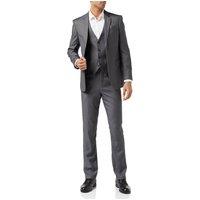 XPOSED Men's Pin-Dot Pinstripe 3-Piece Suit Single-Breasted Tailored Fit in Grey | Size: 46R