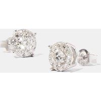 Cernucci Men's Moissanite Cluster Stud Earrings - 5.5mm in Metallic Silver