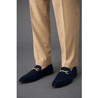 Thomas Blunt Men's Men's Smart Slip-On Horsebit Loafers - Formal & Casual Wear in Navy | Size: 7