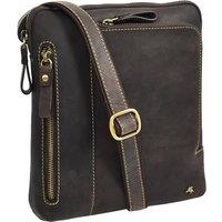 House of Leather Men's Mens Real Leather Cross Body Organiser Shoulder Bag Langley in Brown