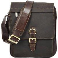 House of Leather Men's Real Leather Shoulder Cross Body Bag Exeter in Brown