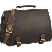 House of Leather Men's Mens Oiled Real Leather Messenger Satchel Bag Belgravia in Brown