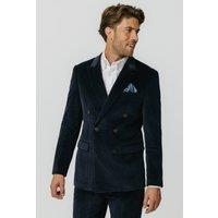 Dobell Men's Navy Double Breasted Corduroy Jacket | Size: 40R