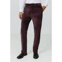Dobell Men's Burgundy Corduroy Casual Trousers | Size: 40R
