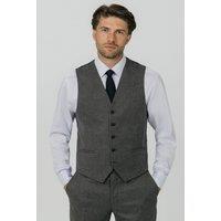 Dobell Men's Charcoal Chalkstripe Waistcoat | Size: 2XL
