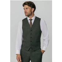 Dobell Men's Green Weave Waistcoat | Size: Large