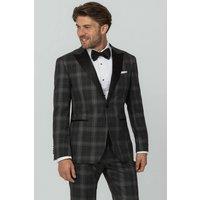 Dobell Men's Grey Tartan Check 2 Piece Tuxedo | Size: 44R
