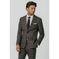 Dobell Men's Brown Check 2 Piece Suit | Size: 42R
