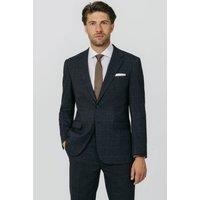Dobell Men's Navy with Rust Check 2 Piece Suit | Size: 44R