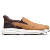 Clarks Men's Craftwell Step Light Brown Leather Slip Ons | Size: 6-Wide Fit