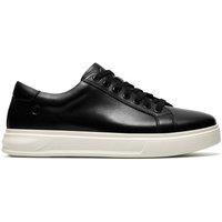 Clarks Men's Goswell Tie Black Leather Trainers, Lace Up | Size: 9-Standard Fit
