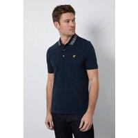 Lyle & Scott Men's Logo Ribbed Polo Shirt Dark Navy/ Bone White in Navy | Size: 2XL