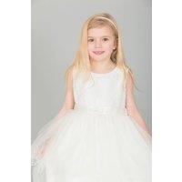 UK Flower Girl Boutique Girl's Tiffany Dress - Ivory | Size: 8-9 Years