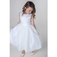 UK Flower Girl Boutique Betsy White Flower-Girl Dress | Size: 6-12 m