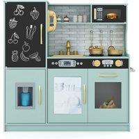 Costway Kids Pretend Play Kitchen Set Wooden Kitchen Playset w/Ice Maker &Oven