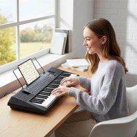 Gymax 54 Keys Electric Keyboard Fun Musical Piano For Beginners Kids Adults in Black