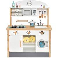 Costway Kids Play Kitchen Set Wooden Pretend Kitchen Toy Set w/Washing Machine