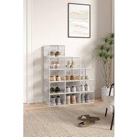 Living and Home Large 12 Pack Shoe Storage Box Clear Plastic Stackable Shoe Organizer in White
