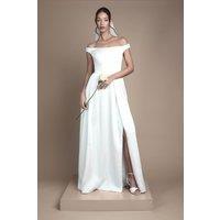 Coast Women's Sleeveless Bandeau Wrap Skirt Maxi Wedding Dress in Ivory | Size: 14