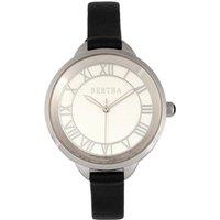 Bertha Women's Madison Sunray Dial Leather-Band Watch in Silver